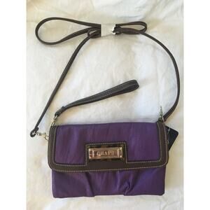 CHAPS Purple Detachable Strap Carry All Wristlet Clutch Shoulder Purse